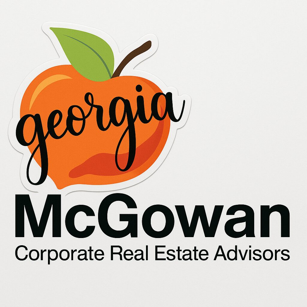 Georgia peach logo, McGowan Real Estate Advisors.